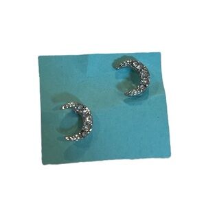 Silver Crescent Moon Earrings